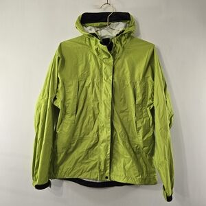LL Bean Rain Jacket Hooded Waterproof Gorpcore Bright Neon Spring Green Size M